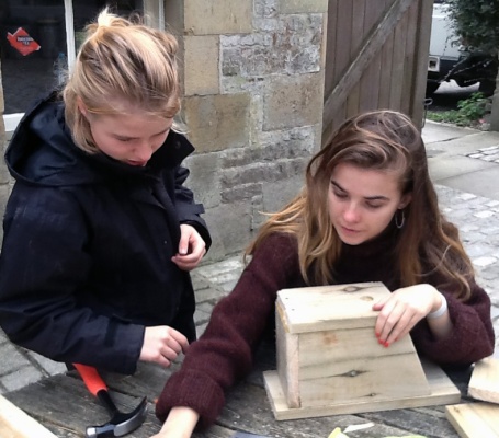 Making bird boxes at the Green Futures Youth Environment Summit.
